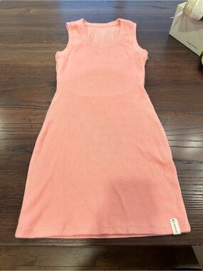Girls' Sleeveless Pink Tank Dress - Casual Everyday Knit